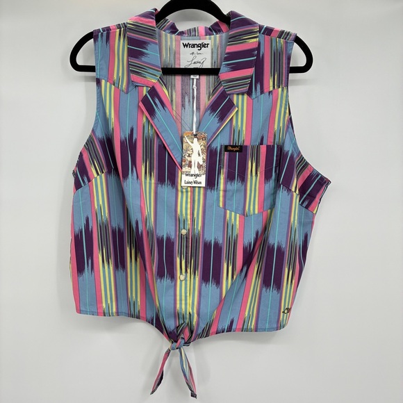 Wrangler Tops - Wrangler Lainey Wilson Western Cowgirl Rodeo Colorful Pearl Snap Shirt XL NWT